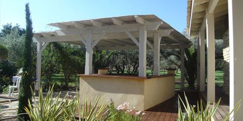 Auvent pour terrasse - PORCHE  - GIPEN - structure en bois / plat / contemporain