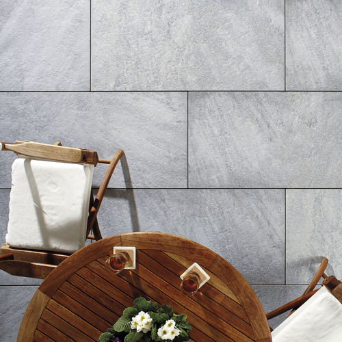 Dallage en pierre frittée - L'ALTRA PIETRA - CASTELLO GREY - GRANULATI ZANDOBBIO SPA - en grès cérame / d'extérieur / texturé