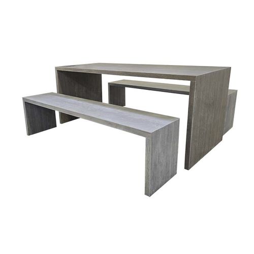 Table contemporaine - UTOPIA  - GRANULATI ZANDOBBIO SPA - en pierre frittée / avec piètement en pierre / rectangulaire