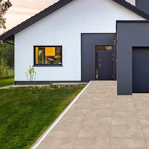 Plaque de pierre en pierre frittée - URBAN PRO - GRANULATI ZANDOBBIO SPA - pour plancher / aspect béton / beige