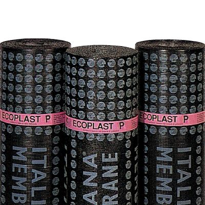 Membrane d'étanchéité pour construction de pont - ECOPLAST P - ITALIANA MEMBRANE SPA  - en rouleau / bitumineuses / en ardoise