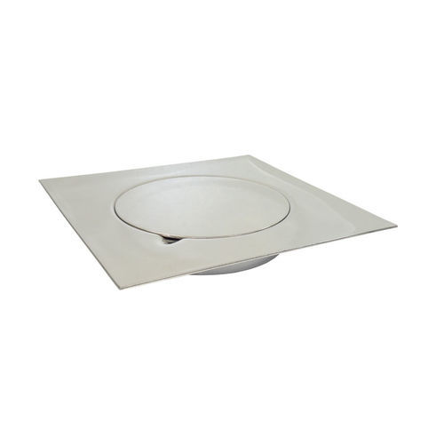 Siphon de sol en inox - CH10-06 - STAMPLAST SRL - pour salle de bain / avec grille / carré
