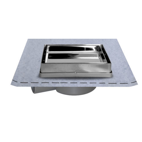 Siphon de sol en ABS - CH13TEL-01G - STAMPLAST SRL - en inox / pour salle de bain / avec panier amovible