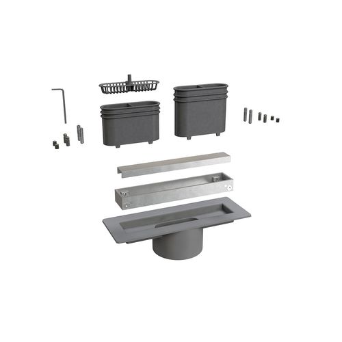 Siphon de sol en aluminium - 6895AL20S - BONOMINI S.R.L. - en ABS / pour douche / rectangulaire