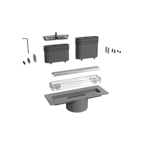 Siphon de sol en ABS - 6895MX20S - BONOMINI S.R.L. - en acier inox / pour douche / rectangulaire