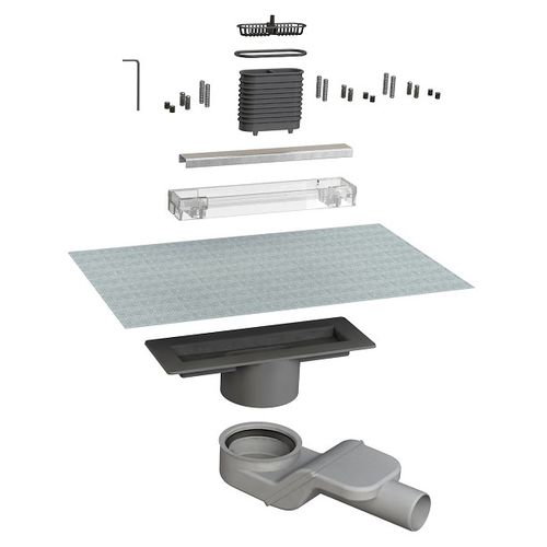 Siphon de sol en ABS - 6825HX20S - BONOMINI S.R.L. - en inox / pour douche / horizontal