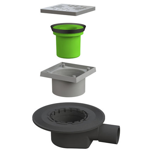 Siphon de sol en ABS - GO-GO 6195IX32B2 - BONOMINI S.R.L. - en inox / pour douche / avec grille