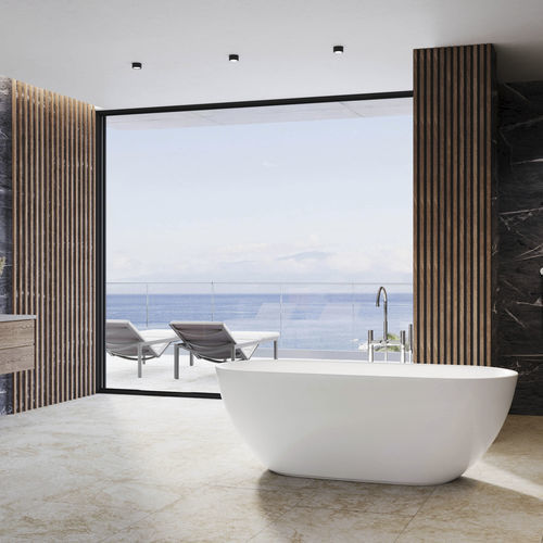 Baignoire ovale - FABO - BALTECO AS - en îlot / pour habitat / en Solid Surface