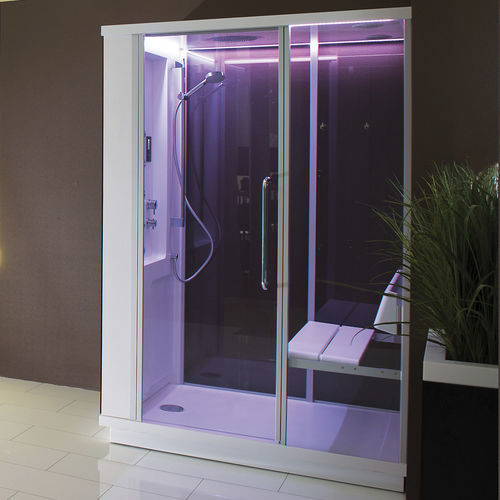Cabine de douche à vapeur - Tetris - BALTECO AS - d'hydromassage / en verre trempé / avec porte battante