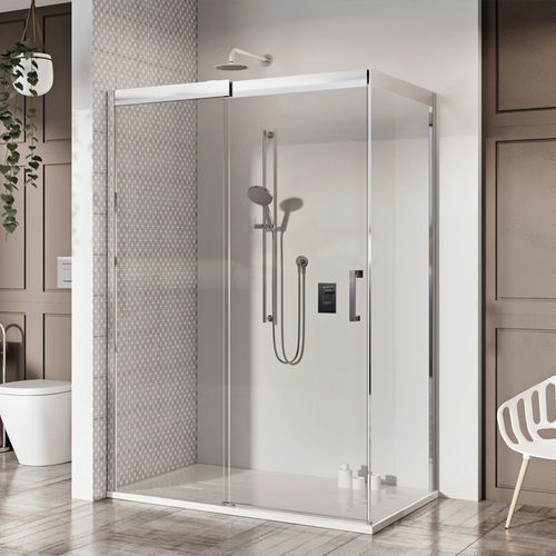 Cabine de douche en verre trempé - Makro - BALTECO AS - avec porte battante / en niche / résidentielle