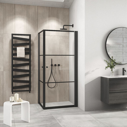 Cabine de douche en verre trempé - Frameform - BALTECO AS - avec porte battante / d'angle / résidentielle