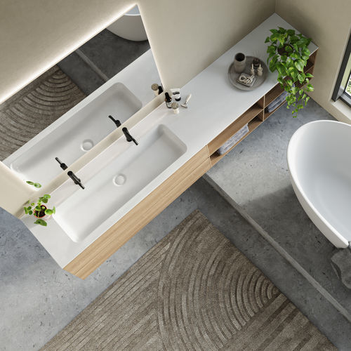 Plan vasque sur mesure - Xonyx - BALTECO AS - double / en Solid Surface