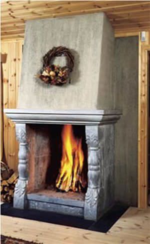 Cheminée à bois - SJOA BLAD RETTVEGGSPEIS - GRANIT KLEBER AS - à encastrer / simple face / à foyer ouvert