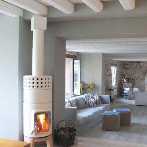 Poêle à bois - ROUNDSTACK SIZE 2 - LA CASTELLAMONTE Stufe di Ceramica - 0 - 5 kW / 5 kW - 10 kW / sur pieds
