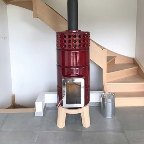 Poêle à bois - ROUNDSTACK SIZE 2 - LA CASTELLAMONTE Stufe di Ceramica - 0 - 5 kW / 5 kW - 10 kW / sur pieds