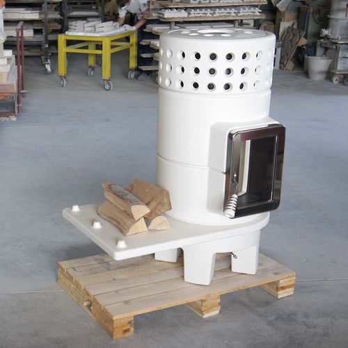 Poêle à bois - ROUNDSTACK SIDE SIZE 1 - LA CASTELLAMONTE Stufe di Ceramica - 0 - 5 kW / 5 kW - 10 kW / sur pieds
