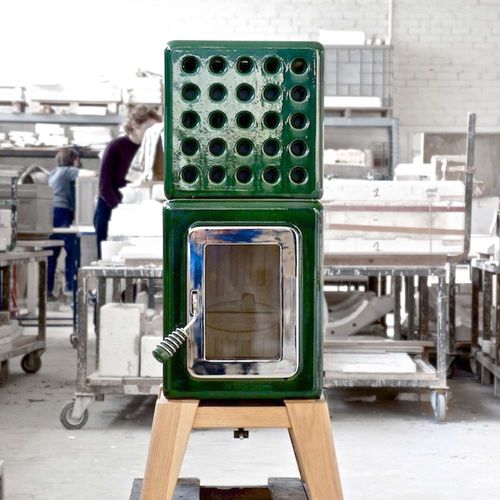 Poêle à bois - CUBISTACK WOOD - LA CASTELLAMONTE Stufe di Ceramica - 0 - 5 kW / 5 kW - 10 kW / sur pieds