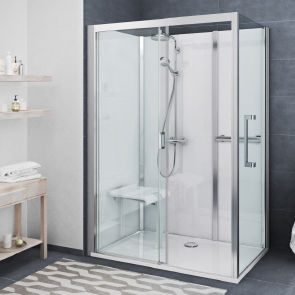 Cabine de douche à l'italienne - VINATA®  - Roth Werke GmbH Energie- und Sanitärsysteme - en verre / en aluminium / à portes coulissantes