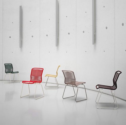 Chaise de salle à manger contemporaine - Panton One  - Montana Furniture - d'intérieur / en polyuréthane / avec piètement en acier inoxydable
