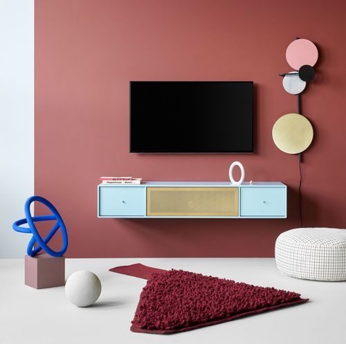 Meuble TV contemporain - OCTAVE II - Montana Furniture - avec tiroirs / 3 portes / avec roulettes
