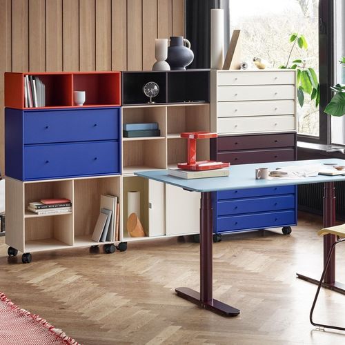 Meuble de rangement sur pied - 6125 - Montana Furniture - mural / à roulettes / contemporain