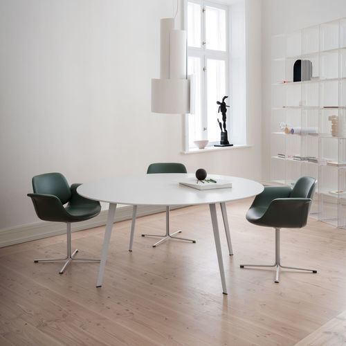 Table à manger contemporaine - JW140 - Montana Furniture - en chêne / en linoléum / avec piètement en aluminium