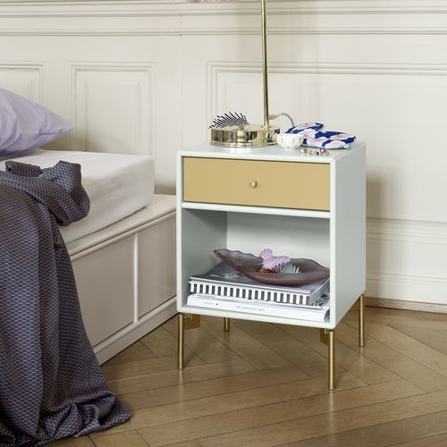 Table de chevet contemporaine - DREAM - Montana Furniture - en MDF laqué / avec piètement en MDF laqué / avec piètement en laiton