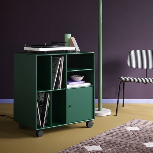 Meuble de rangement à roulettes - SPIN II - Montana Furniture - contemporain / en MDF laqué / gris