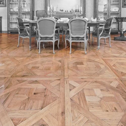 Parquet massif - PALLADIO - BOHEMIAN WORKS - en chêne / avec incrustations / verni