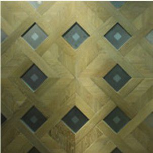 Parquet contrecollé - GLASS  - BOHEMIAN WORKS - massif / avec incrustations en bois / laqué
