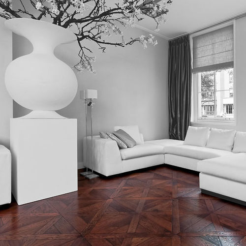 Parquet massif - TERMO  - BOHEMIAN WORKS - en chêne / avec incrustations / laqué