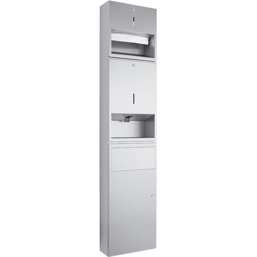 Unité combinée en acier inoxydable - WP510 - ERNST WAGNER GmbH & Co. KG - distributeur d'essuie-mains / poubelle / distributeur de savon