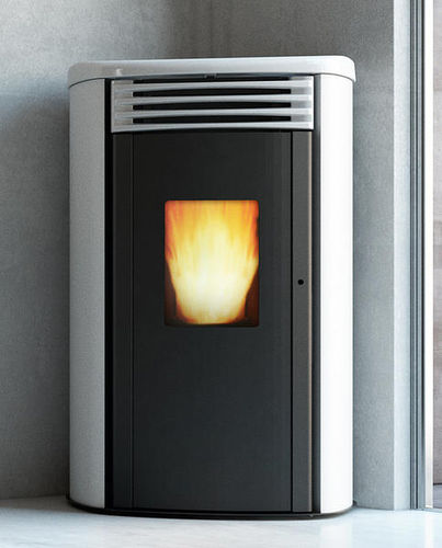 Poêle à granulés - MIMOSA DUCTABLE - COLA GF WÄRMETECHNIK - d'angle / contemporain / en acier
