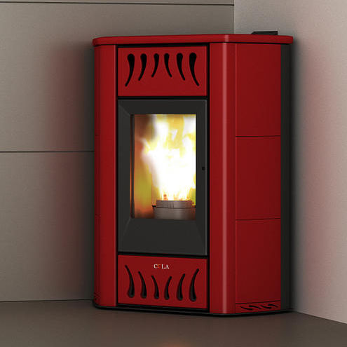 Poêle chaudière à granulés - TERMO BLITZ PLUS - COLA GF WÄRMETECHNIK - d'angle / contemporain / en acier
