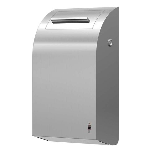Poubelle de salle de bain - 283  - DAN DRYER A/S - murale / en acier inoxydable brossé / avec couvercle