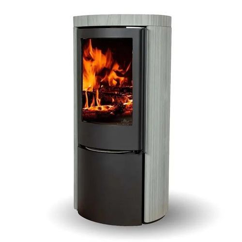 Poêle à bois - COZY CLASSIC GREY WOOD SANDSTONE - Jydepejsen A/S - 3 kw – 8 kw / à poser / contemporain
