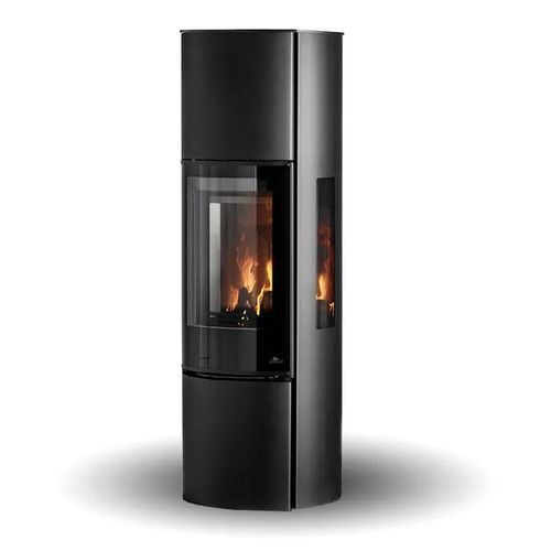 Poêle à bois - COZY MODERN HIGH SIDEGLASS - Jydepejsen A/S - 3 kw – 8 kw / mural / à 3 faces