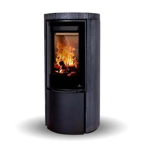 Poêle à bois - COZY MODERN DARK SANDSTONE - Jydepejsen A/S - 3 kw – 8 kw / à poser / contemporain