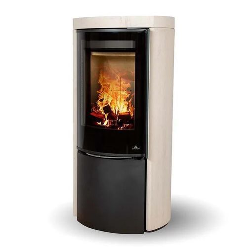 Poêle à bois - COZY MODERN MOCA CREAM SANDSTONE - Jydepejsen A/S - 3 kw – 8 kw / à poser / contemporain