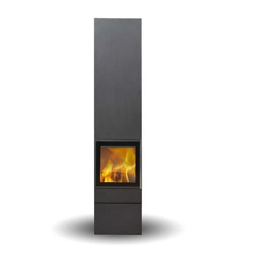 Poêle à bois - CUBIC 215 - Jydepejsen A/S - 3 kw – 8 kw / à poser / minimaliste