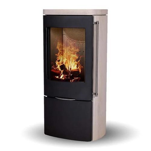 Poêle à bois - SENZA MOCA CREAM SANDSTONE - Jydepejsen A/S - 3 kw – 5 kw / à poser / classique