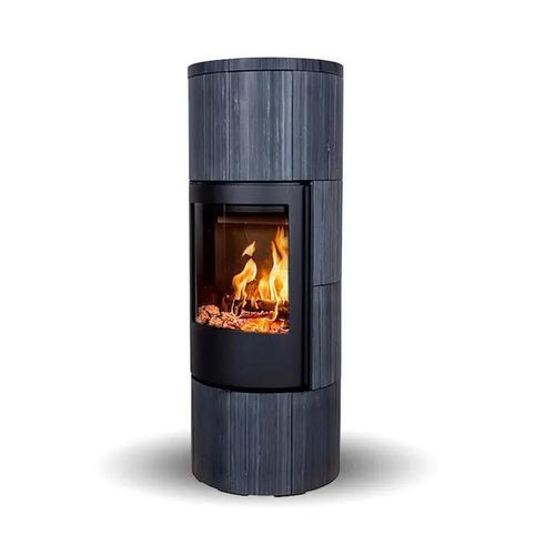 Poêle à bois - TROJA 44 DARK SANDSTONE - Jydepejsen A/S - 3 kw – 8 kw / à poser / contemporain