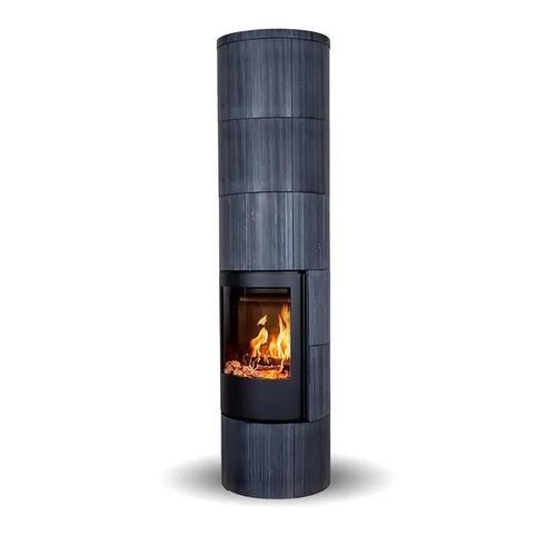 Poêle à bois - TROJA 46 DARK SANDSTONE - Jydepejsen A/S - 3 kw – 8 kw / à poser / contemporain