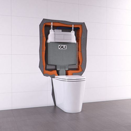 Réservoir de chasse d'eau en polypropylène - OLI74 PLUS DIRECT - OLI - Sistemas Sanitários S.A. - encastré / à commande manuelle