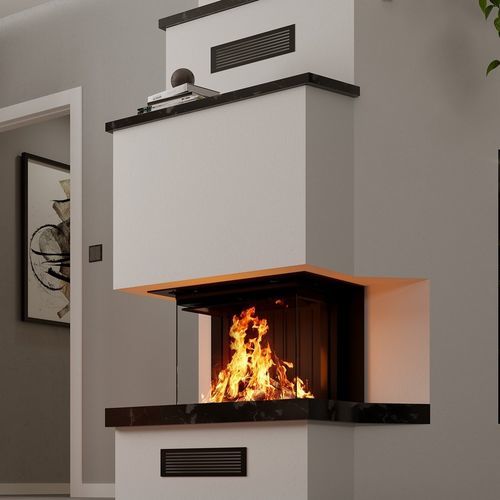 Foyer fermé à bois - Premium A-3RL-60h - Spartherm - The Fire Company - à 3 faces / en métal / à encastrer