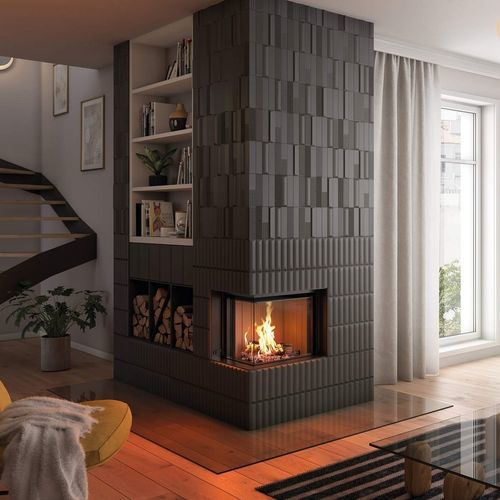 Foyer fermé à bois - Premium V-2L-55h - Spartherm - The Fire Company - d'angle / en métal / à encastrer