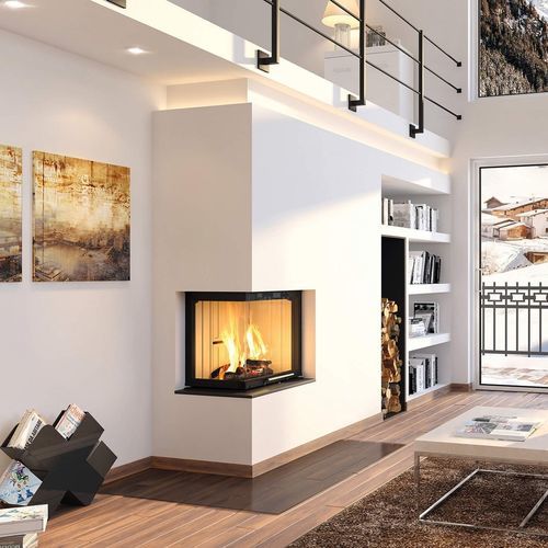 Foyer fermé à bois - Varia 2L-55h - Spartherm - The Fire Company - d'angle / en métal / à encastrer