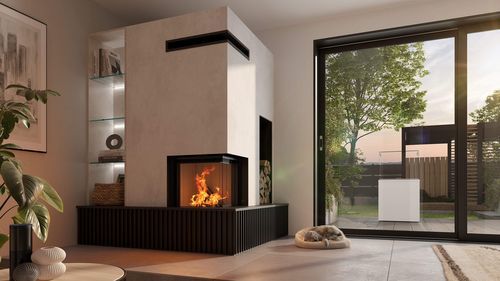 Insert de cheminée d'angle - Premium V-2R-55h - Spartherm - The Fire Company - à bois / télécommandé / classe A+