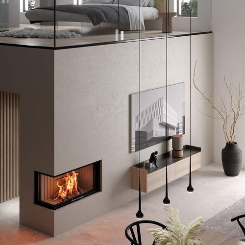 Insert de cheminée d'angle - VARIA 2L-100H - Spartherm - The Fire Company - à bois / classe A+ / télécommandé