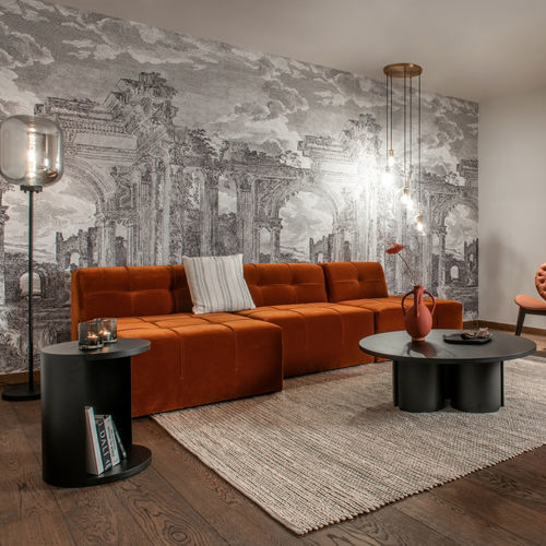 Canapé modulable - BRESCIA L - EUROFASHION HOMETEXTILES & CONCEPTS - contemporain / en tissu / cuivré